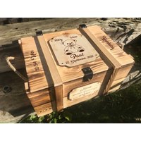 Erinnerungskiste Mit Gravur Teddy/Baby Erinnerungsbox Babygeschenk Taufgeschenk Geburtsgeschenk Holzkiste Schatztruhe von GERILYS