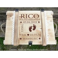 Große Erinnerungskiste Personalisiert Und Graviert Mit Geburtsdaten/Baby Erinnerungsbox Geburtsgeschenk Babygeschenk Taufgeschenk von GERILYS