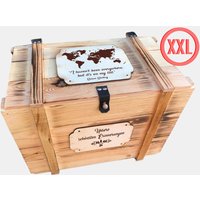 xxl Erinnerungskiste "Weltkarte"/Aufbewahrungsbox Personalisiert Holzkiste Mit Gravur Reisekiste Groß Reisebox Für Reiseerinnerungen von GERILYS