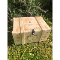 Premium Große Baby Erinnerungskiste Personalisiert Mit Name, Herz Blumen Und Sterne, Erinnerungsbox Name Geburtsdaten, Geburtskiste von GERILYS