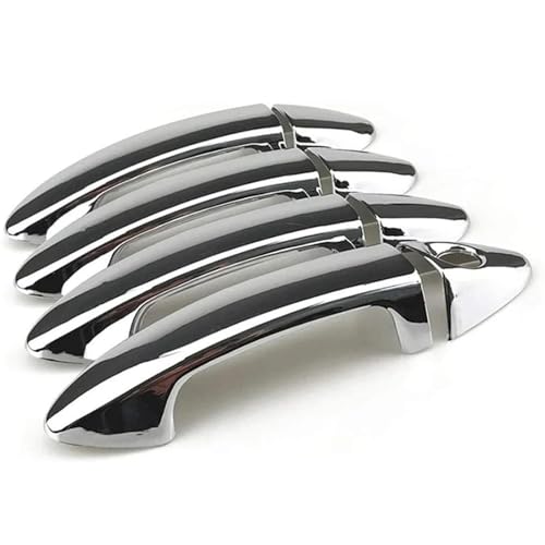 Auto-Außentürgriff Auto Äußere Tür Griff für fiesta 2009-2012 Außen Abdeckung Aufkleber Zubehör(Silber) von GERLJ