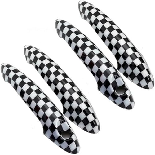 GERLJ Auto-Außentürgriff Auto-Außentürgriff links, Auto-Türgriffabdeckung für Cooper für Countryman, britisches Stil, Schwarz-Weiß-Muster(2) von GERLJ