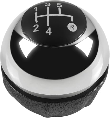 GERLJ Schaltknauf Für Fiat 500 500C 2007-2018 Schaltknauf Gamasche Boot Abdeckung Fall(5 Speed Chrome) von GERLJ