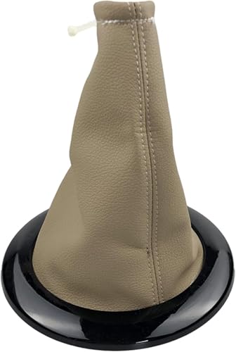 GERLJ Schaltknauf Für Renault für Megane für Sport für Tourer Boot Cover Hebel Shifter Fall(Beige Black) von GERLJ