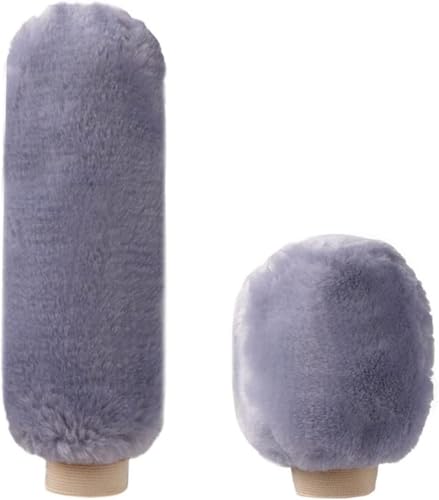 Schaltknauf Auto Handbremse Grip Abdeckungen Griff Für Plüsch Hülse Winter Weiche Warme(Light Blue) von GERLJ
