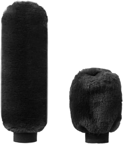Schaltknauf Auto Handbremse Grip Abdeckungen Griff Für Plüsch Hülse Winter Weiche Warme(Schwarz) von GERLJ
