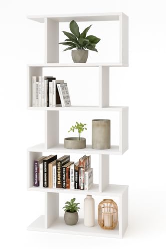 GERMAN Bücherregal Mode – Standregal 176x77x30 cm, modernes Regal mit 6 Ebenen, Raumteiler Regal in Weiß, Aktenregal & Aufbewahrungsregal für Wohnzimmer, Büro oder Kinderzimmer GERMAN Bücherregal Mode – Standregal 176x77x30 cm, modernes Regal mit 6 Ebenen, Raumteiler Regal in Weiß, Aktenregal & Aufbewahrungsregal für Wohnzimmer, Büro oder Kinderzimmer von GERMAN