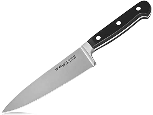 Kochmesser Solingen Küchenmesser Geschmiedet Fleischmesser Made in Germany Allzweckmesser mit Scharfer Schnittfläche Messer Rostfreier Edelstahl zum Schneiden von Fleisch, Fisch und Gemüse (28 cm) von GERMANDO