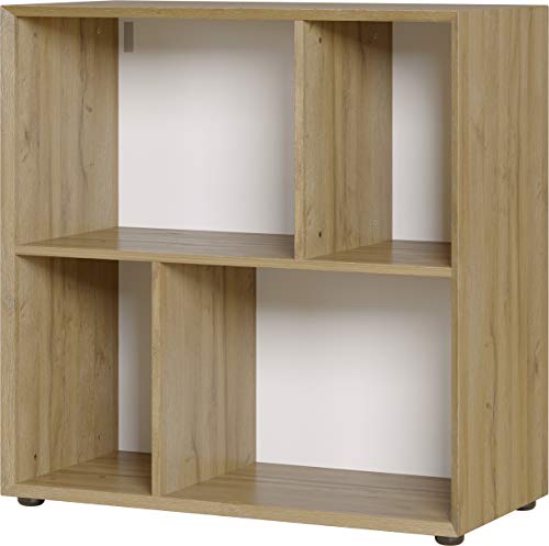 Amazon Marke - Movian asymetrisches Regal Milton, in Grandson-Eiche-Nachbildung, stehend oder hängend montierbar, 80 x 82 x 41 cm (BxHxT) von Alkove