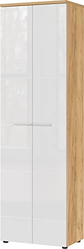 GERMANIA DIE MÖBELMACHER Aledo Garderobenschrank in Navarra Eiche Nb. / Weiß Hochschrank ca. 60 x 200 x 41 cm von GERMANIA DIE MÖBELMACHER