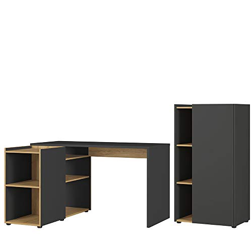 Germania 2-tlg. Büro-Set 8598-549 GW-Austin, bestehend aus Schreibtisch und Aktenschrank, im Dekor Graphit/Navarra-Eiche-Nb., 206x115x107 cm Germania 2-tlg. Büro-Set 8598-549 GW-Austin, bestehend aus Schreibtisch und Aktenschrank, im Dekor Graphit/Navarra-Eiche-Nb., 206x115x107 cm von GERMANIA DIE MÖBELMACHER