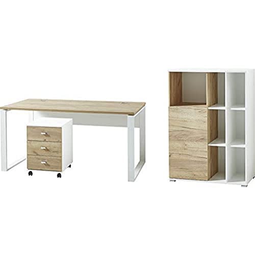 Germania 3-TLG. Büromöbel-Set 8054-513 GW-Lioni, inklusive Schreibtisch, Rollcontainer und Aktenschrank, im Dekor Weiß/Navarra-Eiche-Nb. Germania 3-TLG. Büromöbel-Set 8054-513 GW-Lioni, inklusive Schreibtisch, Rollcontainer und Aktenschrank, im Dekor Weiß/Navarra-Eiche-Nb. von GERMANIA DIE MÖBELMACHER