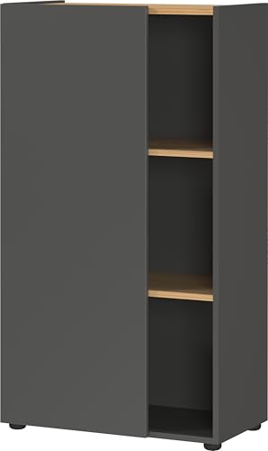 Germania Aktenschrank 2232-549 GW-Adrano, in Graphit/Navarra-Eiche-Nb., grifflose Optik, 61 x 110 x 34 cm (BxHxT) von GERMANIA DIE MÖBELMACHER