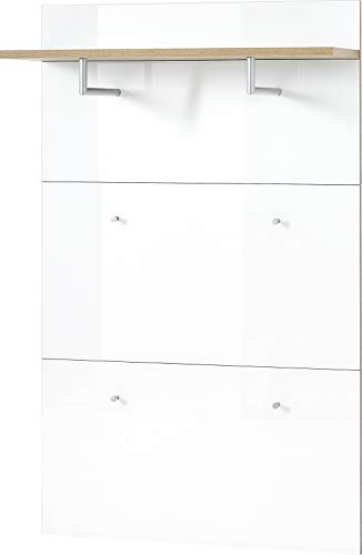 Germania Garderobenpaneel 3973-242 GW-TELDE, in Navarra-Eiche-Nb./Weiß, Korpus mit Glasfronten, 89 x 144 x 30 cm (BxHxT) von GERMANIA DIE MÖBELMACHER