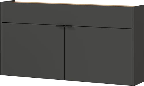 Germania Schuhschrank 1398-549 GW-Ameca, in Graphit/Eiche, geringe Tiefe, optimal für schmale Flure, 110 x 57 x 22 cm (BxHxT) von GERMANIA DIE MÖBELMACHER