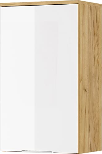 Germania Hängeschrank 2704-242 GW-Avino, in Navarra-Eiche-Nb./Weiß, mit Glasauflage, 39 x 68 x 27 cm (BxHxT) von GERMANIA DIE MÖBELMACHER