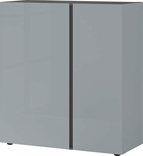 Germania Kommode 2526-587 GW-Mesa, in Graphit/Silbergrau, mit Glasauflage, 94 x 103 x 43 cm (BxHxT) von GERMANIA DIE MÖBELMACHER