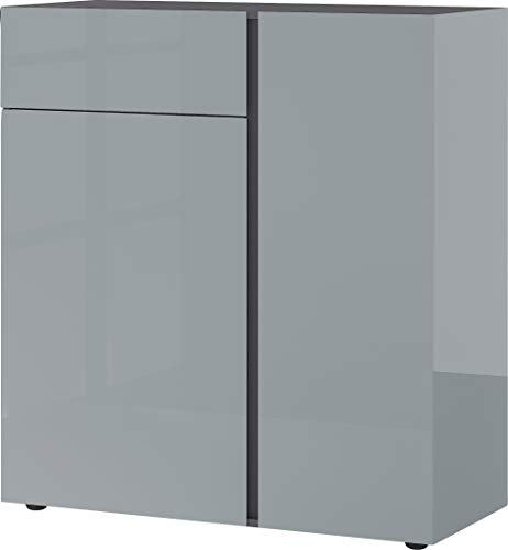 Germania Kommode 2527-587 GW-Mesa, in Graphit/Silbergrau, mit Glasauflage, 94 x 103 x 43 cm (BxHxT) von GERMANIA DIE MÖBELMACHER
