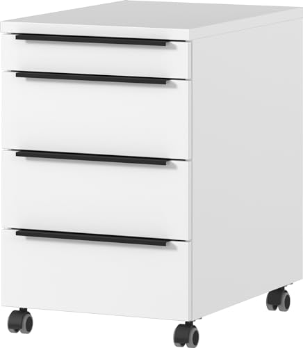 Germania Rollcontainer 4377-84, in Weiß, mit Utensilienfach, 42 x 63 x 60 cm (BxHxT) von GERMANIA DIE MÖBELMACHER