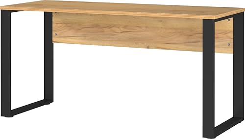 Germania Schreibtisch 5008-593 GW-Adrano, in Navarra-Eiche-Nb./Schwarz, mit Metallkufen, 150 x 74 x 60 cm (BxHxT) von GERMANIA DIE MÖBELMACHER