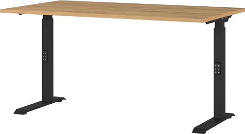 Germania Schreibtisch 7904-582, in Grandson-Eiche-Nb./Schwarz, me. höheneinst., 140 x 91 x 80 cm (BxHxT) von GERMANIA DIE MÖBELMACHER