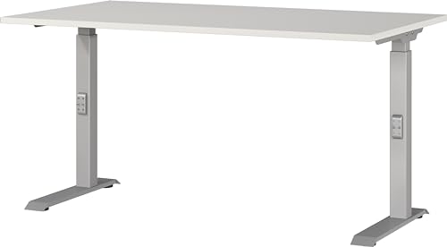Germania Schreibtisch 7904-583, in Lichtgrau/Silber, me. höheneinst., 140 x 91 x 80 cm (BxHxT) von GERMANIA DIE MÖBELMACHER