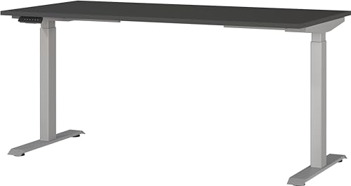 Germania Schreibtisch 7908-640, in Graphit/Silber, EL. höhenverstellb., 160 x 120 x 80 cm (BxHxT) von GERMANIA DIE MÖBELMACHER