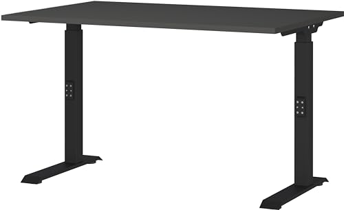 Germania Schreibtisch 7910-547, in Graphit, me. höheneinst., 120 x 91 x 80 cm (BxHxT) von GERMANIA DIE MÖBELMACHER