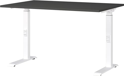 Germania Schreibtisch 7910-569, in Graphit/Weiß, me. höheneinst., 120 x 91 x 80 cm (BxHxT) von GERMANIA DIE MÖBELMACHER