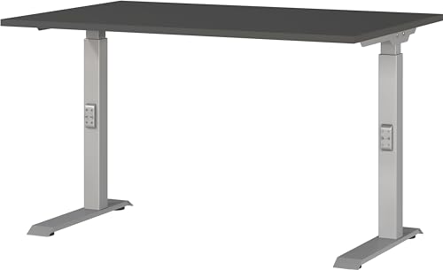 Germania Schreibtisch 7910-640, in Graphit/Silber, me. höheneinst., 120 x 91 x 80 cm (BxHxT) von GERMANIA DIE MÖBELMACHER