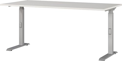 Germania Schreibtisch 7911-583, in Lichtgrau/Silber, me. höheneinst., 160 x 91 x 80 cm (BxHxT) von GERMANIA DIE MÖBELMACHER