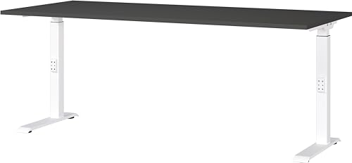 Germania Schreibtisch 7912-569, in Graphit/Weiß, me. höheneinst., 180 x 91 x 80 cm (BxHxT) von GERMANIA DIE MÖBELMACHER
