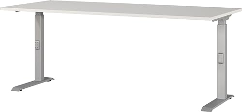 Germania Schreibtisch 7912-583, in Lichtgrau/Silber, me. höheneinst., 180 x 91 x 80 cm (BxHxT) von GERMANIA DIE MÖBELMACHER