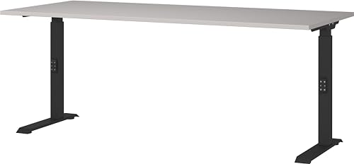 Germania Schreibtisch 7912-630, in Kaschmir/Schwarz, me. höheneinst., 180 x 91 x 80 cm (BxHxT) von GERMANIA DIE MÖBELMACHER