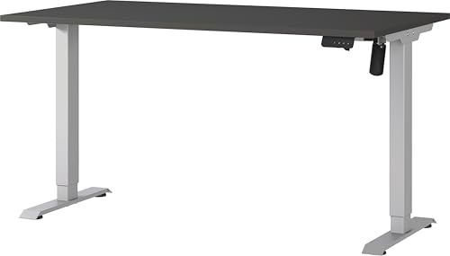 Germania Schreibtisch 8023-640, in Graphit/Silber, elektr. höhenverstellbar, 140 x 119 x 80 cm (BxHxT) von GERMANIA DIE MÖBELMACHER