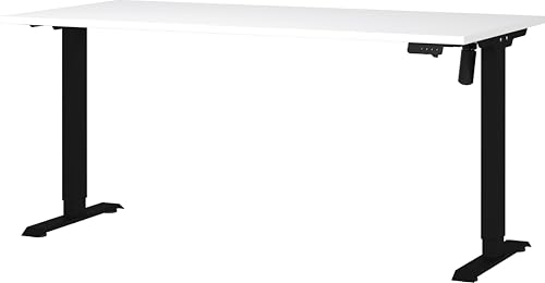Germania Schreibtisch 8024-614, in Weiß/Schwarz, elektr. höhenverstellbar, 160 x 119 x 80 cm (BxHxT) von GERMANIA DIE MÖBELMACHER