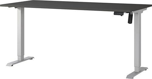 Germania Schreibtisch 8024-640, in Graphit/Silber, elektr. höhenverstellbar, 160 x 119 x 80 cm (BxHxT) von GERMANIA DIE MÖBELMACHER