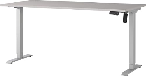 Germania Schreibtisch 8024-643, in Kaschmir/Silber, elektr. höhenverstellbar, 160 x 119 x 80 cm (BxHxT) von GERMANIA DIE MÖBELMACHER