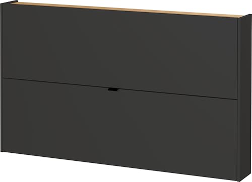Germania Schuhschrank 1392-549 GW-Ameca, in Graphit/Navarra-Eiche-Nb., mit geringer Tiefe, 140 x 83 x 18 cm (BxHxT) von GERMANIA DIE MÖBELMACHER