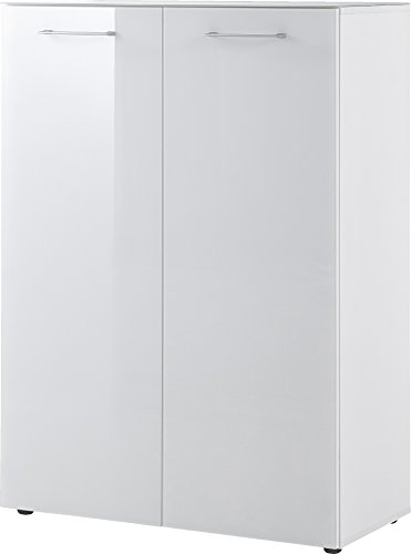 Germania Schuhschrank GW-SCALEA, Spanplatte, Einscheiben-Sicherheitsglas, Weiß, 40 x 88 x 120 cm von GERMANIA DIE MÖBELMACHER