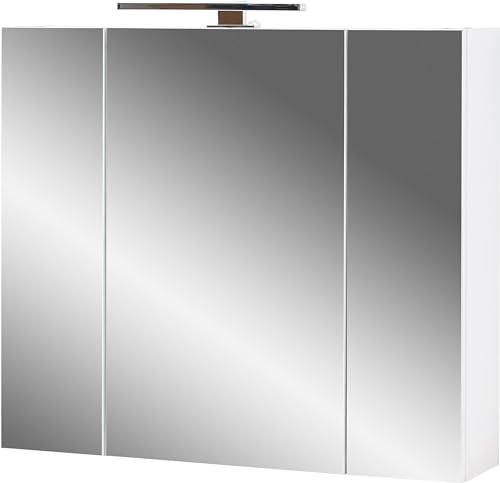 Germania Spiegelschrank 2754-84 GW-Mauresa in Weiß, mit LED-Beleuchtung, 76 x 71 x 23 cm (B/H/T) von GERMANIA DIE MÖBELMACHER