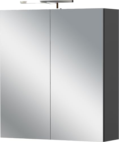Germania Spiegelschrank GW-Arcena 1395-547, in Graphit, mit integrierter LED, 60 x 71 x 23 cm (BxHxT) von GERMANIA DIE MÖBELMACHER