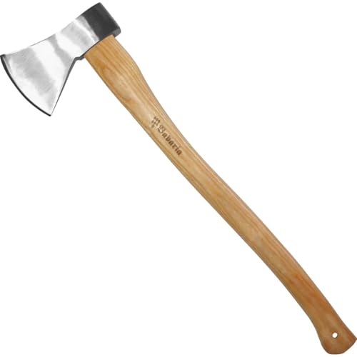 Axt zum Holz spalten - 1250 g Spaltaxt mit Holzgriff - Holzaxt mit Kopf aus Stahl von GERMANIA Qualitätswerkzeuge