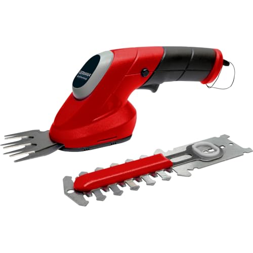 Germania Akku Gras- und Strauchscheren Set GPS 3,6 V mit Ladekabel - Gartenpflege Set - 100 mm Schnittlänge Heckenschere - 1,5 Ah Akku von GERMANIA Qualitätswerkzeuge