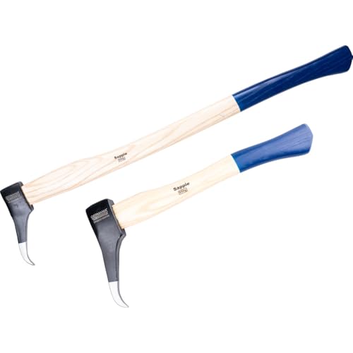 Germania Sappie Set 2 Stück - 40 und 80 cm Stiel aus Eschenholz - 550g Kopfgewicht - Forstwerkzeug Fällheber Holzheber Wendehaken von GERMANIA Qualitätswerkzeuge