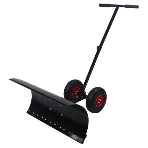 Germania Schneeschaufel auf Rädern, 5-Fach höhenverstellbar, rückenschonendes Schneeräumen – Schneeschieber mit einem Schneeschild für Garten, Gehwege und Auffahrten von GERMANIA Qualitätswerkzeuge