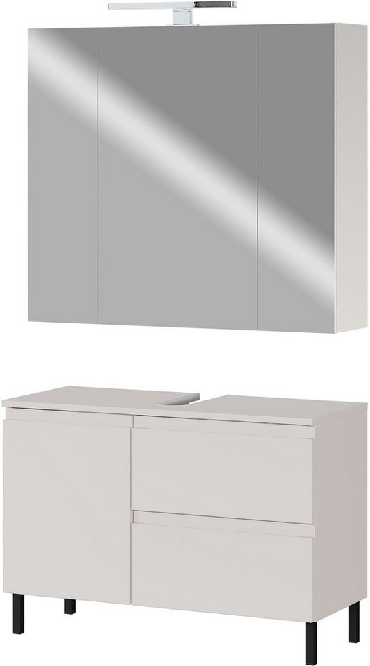 GERMANIA Badmöbel-Set Scantic, (2-St), mehrteiliges Set mit großem Waschbeckenunterschrank von GERMANIA