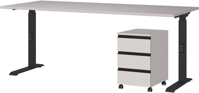 GERMANIA Büromöbel-Set Lemont, (2-tlg), Set bestehend aus höhenverstellbarem Schreibtisch und Rollcontainer von GERMANIA