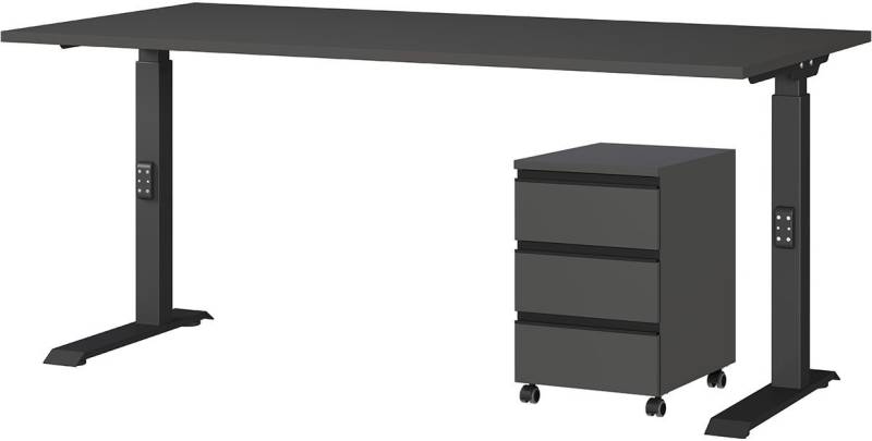 GERMANIA Büromöbel-Set Lemont, (2-tlg), Set bestehend aus höhenverstellbarem Schreibtisch und Rollcontainer von GERMANIA