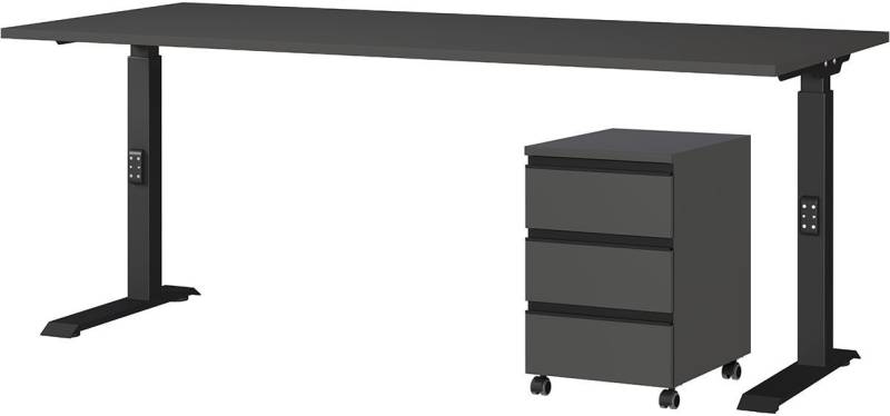 GERMANIA Büromöbel-Set Lemont, (2-tlg), Set bestehend aus höhenverstellbarem Schreibtisch und Rollcontainer von GERMANIA